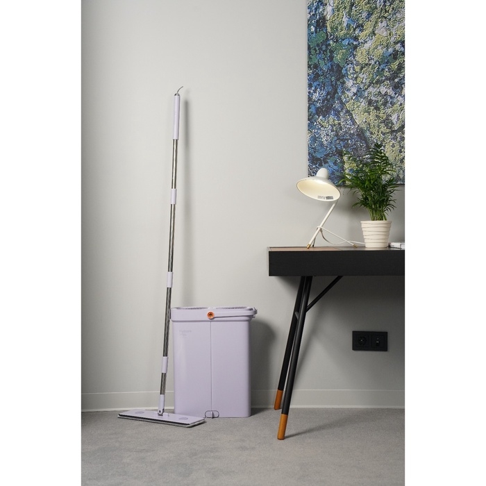 Швабра с отжимом и ведром Future Alp &laquo;4 clean system&raquo;, высота швабры 140 см, 3 профессиональные насадки