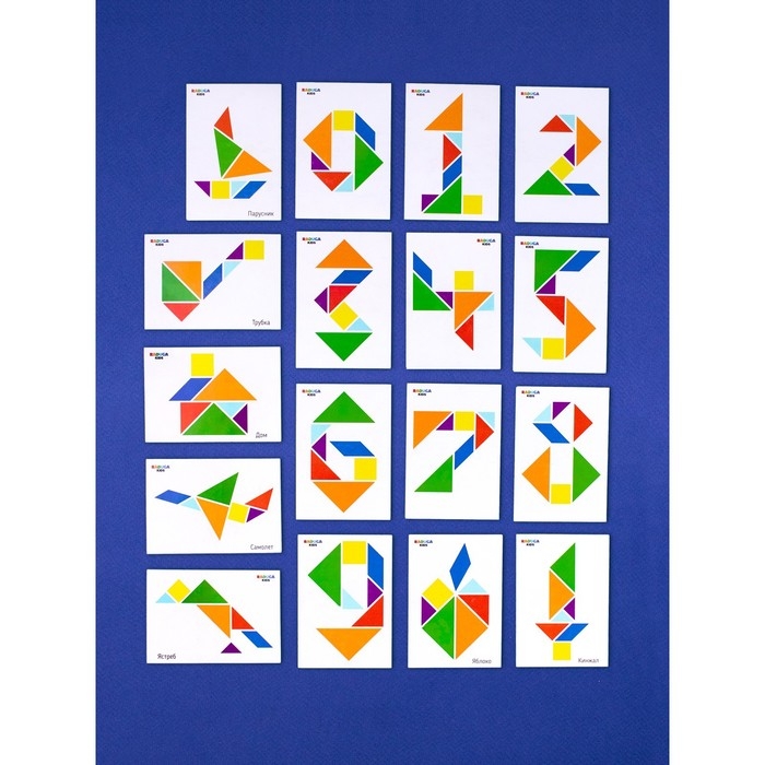 Головоломка &laquo;Танграм&raquo; с карточками (17 шт.)