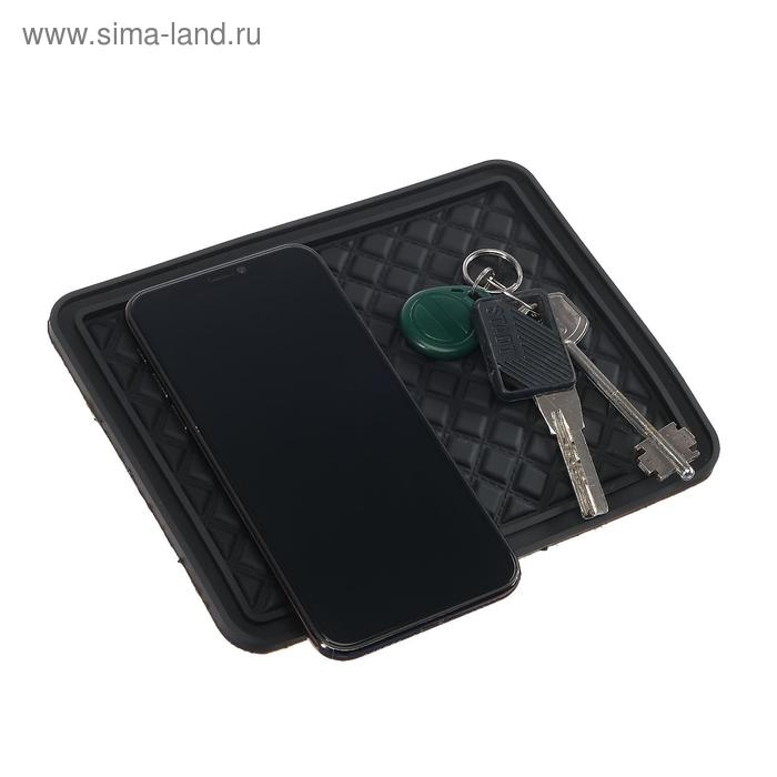 Коврик противоскольязщий 18х14 см, с бортом, черный