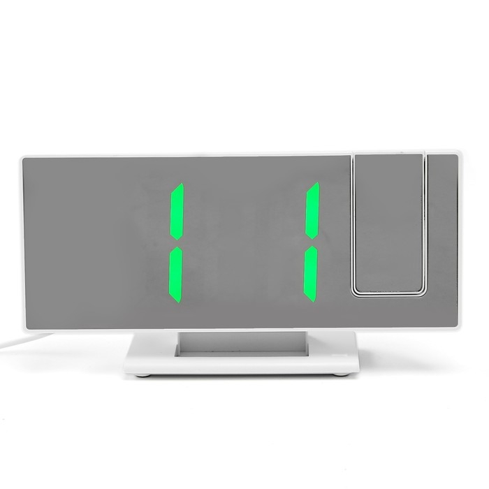 Часы-будильник электронные настольные с проекцией на потолок, 18.4 х 7.5 см, зеленая цифра 9197734