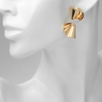 Серьги металл &laquo;Бант&raquo; гофрированный, цвет золото