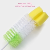 Ёршик для посуды с губкой Доляна, 5&times;34 см, цвет МИКС