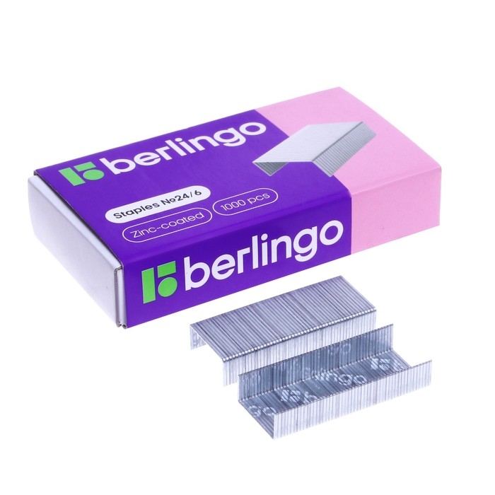 Скобы для степлера №24/6, оцинкованные, 1000 штук Скобы для степлера №24/6, оцинкованные, 1000 штук