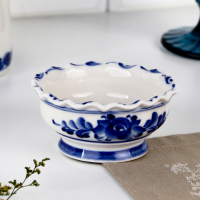 Розетка &laquo;Цветы&raquo;, 10,5х10,5&times;5 см, гжель