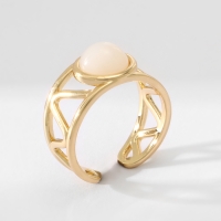 Кольцо &laquo;Богема&raquo; геометрия, цвет белый в золоте, безразмерное