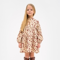 Платье детское KAFTAN "Цветы", р. 30 (98-104), бежевый Платье детское KAFTAN "Цветы", р. 30 (98-104), бежевый