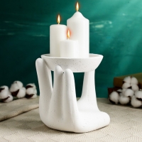 Подсвечник "Рука с подставкой" белый, 17см Подсвечник "Рука с подставкой" белый, 17см