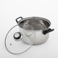 Кастрюля из нержавеющей стали Доляна &laquo;Чёрная ночь&raquo;, 3 л, с крышкой