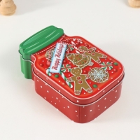 Шкатулка металл "Банка с печеньем" красная 15,5х10х5,5 см