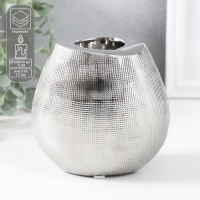 Подсвечник керамика на 1 свечу "Глория" d=4 см серебро 12,5х8х12 см Подсвечник керамика на 1 свечу "Глория" d=4 см серебро 12,5х8х12 см