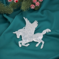 Украшение ёлочное "Единорог с крыльями перелив" 13х12,5 см, белый Украшение ёлочное "Единорог с крыльями перелив" 13х12,5 см, белый