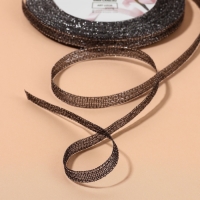 Лента парчовая, 6 мм, 23 ± 1 м, цвет чёрный №029 Лента парчовая, 6 мм, 23 ± 1 м, цвет чёрный №029