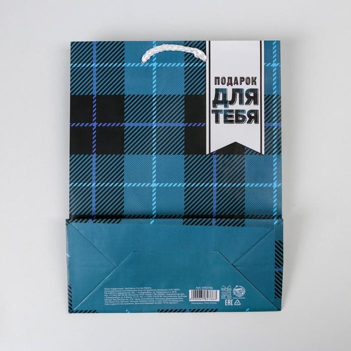 Пакет подарочный ламинированный, упаковка, Real man, MS 18 х 23 х 8 см