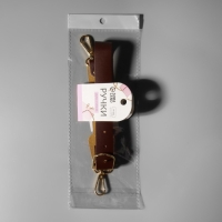 Ручка для сумки из натуральной кожи, регулируемая, с карабинами, 60 &plusmn; 2 см &times; 2,5 см, цвет коричневый/золотой