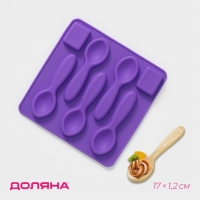 Форма для шоколада Доляна &laquo;Ложки большие&raquo;, силикон, 17&times;1,2 см, 5 ячеек, цвет МИКС