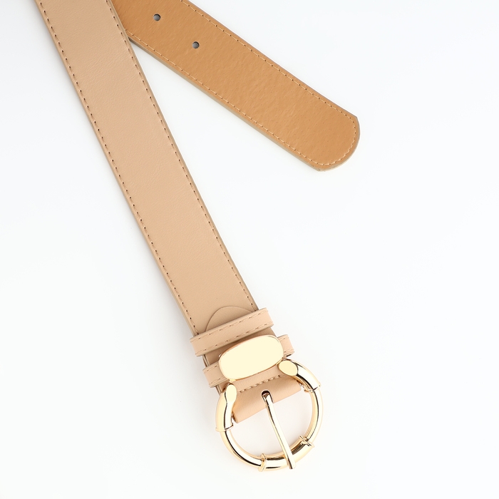 Ремень женский, ширина 4 см, винт, пряжка золото, цвет бежевый Ремень женский, ширина 4 см, винт, пряжка золото, цвет бежевый