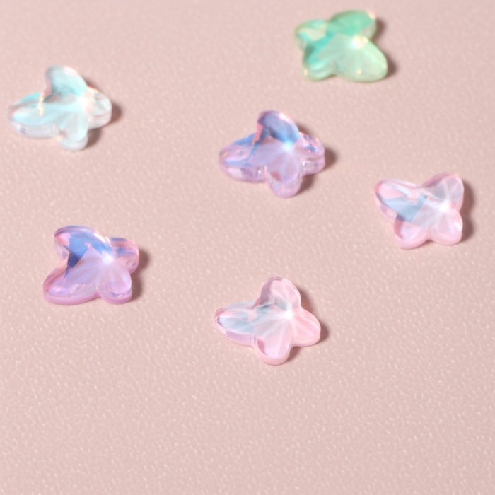 Фигурки для дизайна ногтей &laquo;Витражные бабочки&raquo;, объёмные, разноцветные