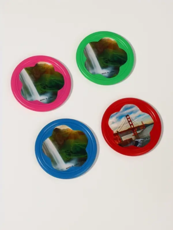 Зеркало карманное, с рамкой под фотографию, d=6.5 см, фасовка 20 шт., рисунок МИКС