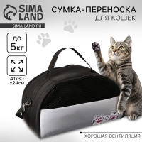 Сумка - переноска &laquo;Котики&raquo;, полукруг, 41х23х20 см