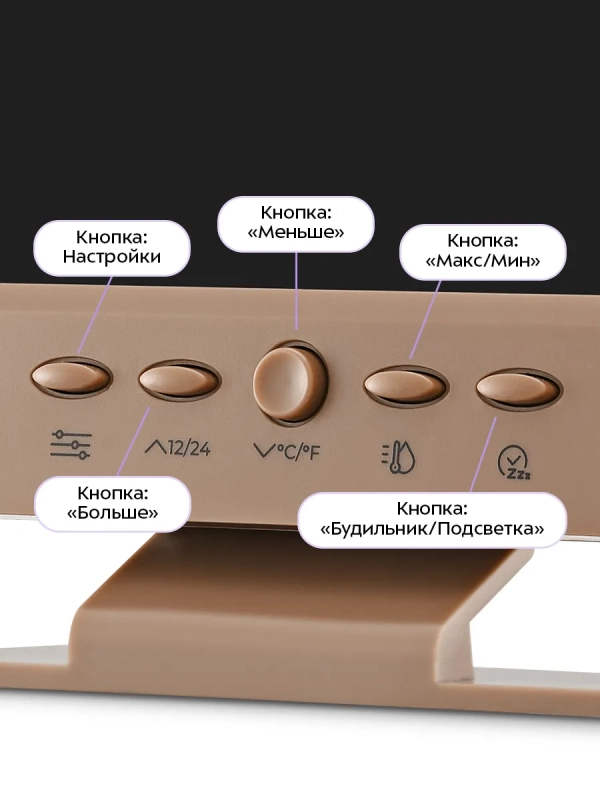 Часы настольные с термометром и гигрометром КТ-3710