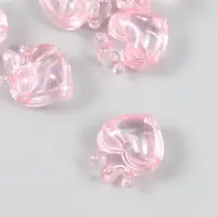 Бусина для рукоделия и плетения &laquo;Арт Узор. Сердечко с короной розовое&raquo;, пластик, 2.1&times;1.4&times;2.5 см