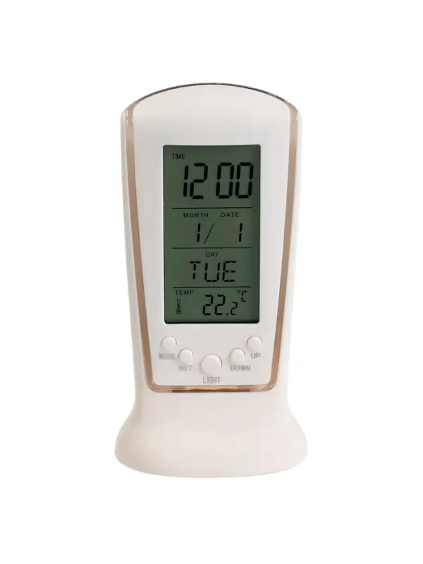 Часы - будильник LB-02 "Обелиск", дата, температура, подсветка, белый