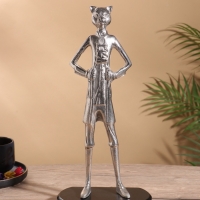 Сувенир "Кот в сапогах" 9х17,5х39 см, алюминий, сталь. дерево