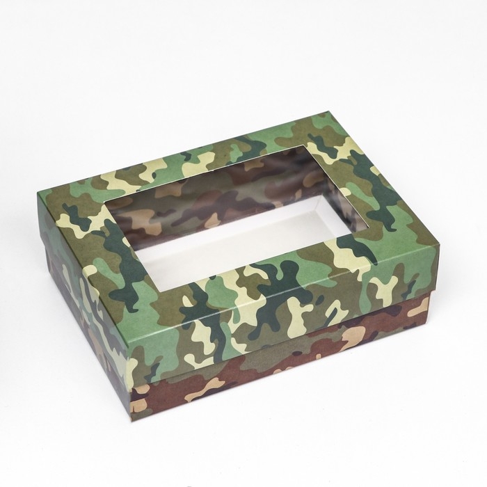 Коробка складная, с окном "Камуфляж"  21 х 15 х 7 см