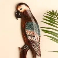 Настенное панно "Попугай на ветке" 50х18х2 см