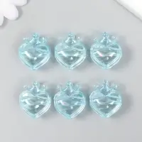 Бусина для рукоделия и плетения &laquo;Арт Узор. Сердечко с короной голубое&raquo;, пластик, 2.1&times;1.4&times;2.5 см