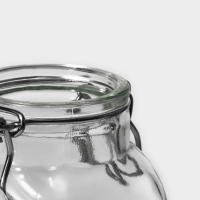 Банка для хранения сыпучих Доляна &laquo;Овал&raquo;, 100 мл, 5.5&times;9 см, с бугельным замком, стекло