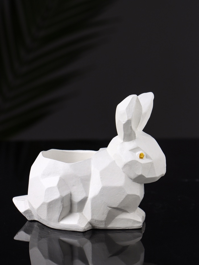 Подсвечник "Заяц геометрический" 8х7х5 см, белый