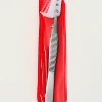 Пинцет прямой, узкий, с расчёской, 8.8 см, в чехле, МИКС