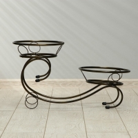 Подставка для цветов, напольная, на 2 горшка, d = 14 см, бронзовая, &laquo;Букет&raquo;