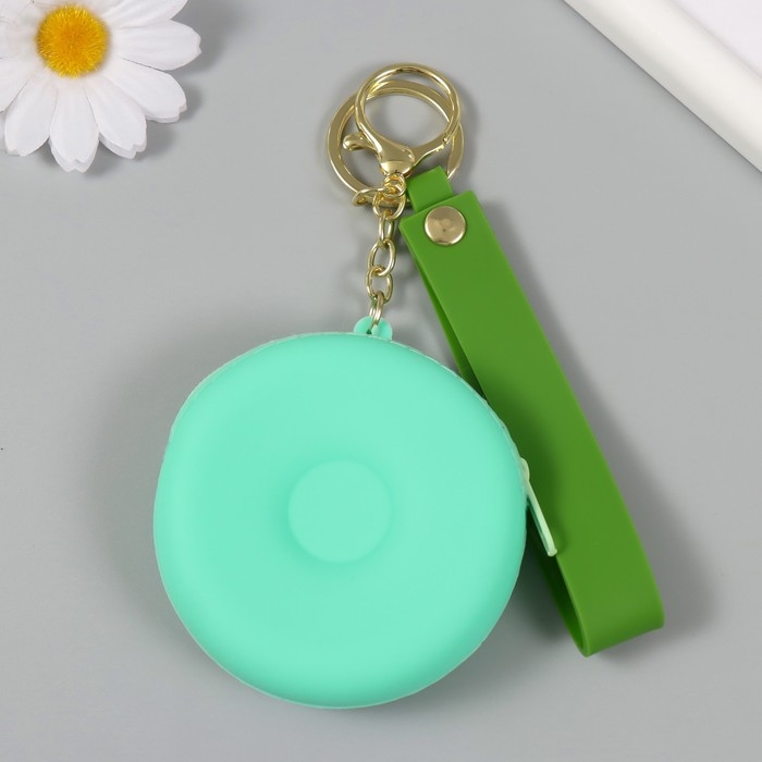 Брелок кошелёк с карабином, ремешком силикон Брелок кошелёк с карабином, ремешком силикон "Пончик" 3,5х8,5х8,5 см