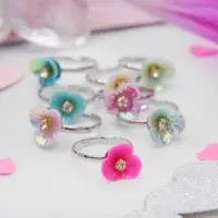 Кольцо детское &laquo;Орхидея&raquo;, цвет МИКС в серебре