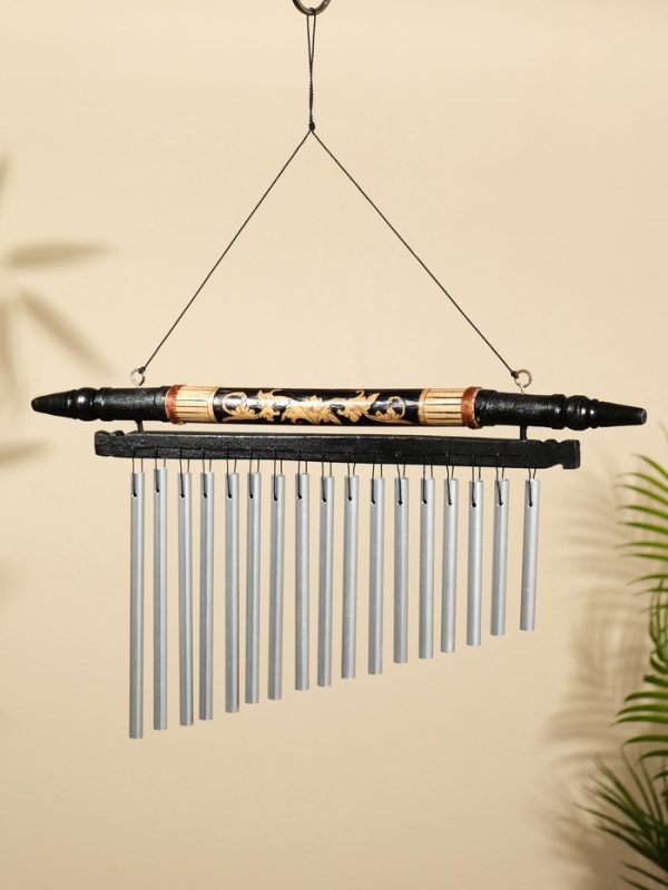 Музыка ветра "Восток" бамбук, дерево, алюминий 40х2х40 см
