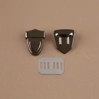 Застёжка для сумки, 3&times;2 см, цвет чёрный никель