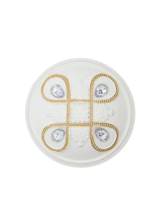 Крючок для штор CAPPIO KS033, d=98 мм, цвет белый с золотом, 2 шт