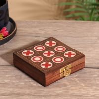 Настольная игра "Крестики-нолики" 10х10 см, дерево шишам, смола
