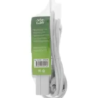 Удлинитель бытовой В приДАЧУ, 3 гнезда, 1,5м, 10 А, 2200 вт, ПВС 2&times;0,75мм2, без заземления, белый 10