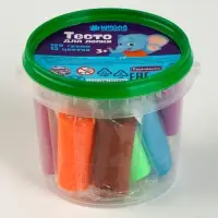 Тесто для лепки, 12 цветов 15 г в ведёрке