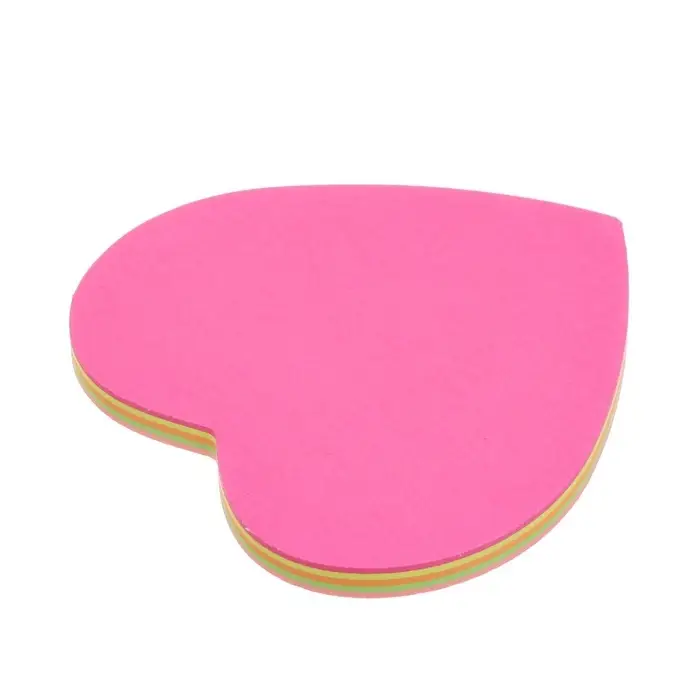 Блок с липким краем, &laquo;Сердце&raquo; 50 листов, флуоресцентные 5 цветов