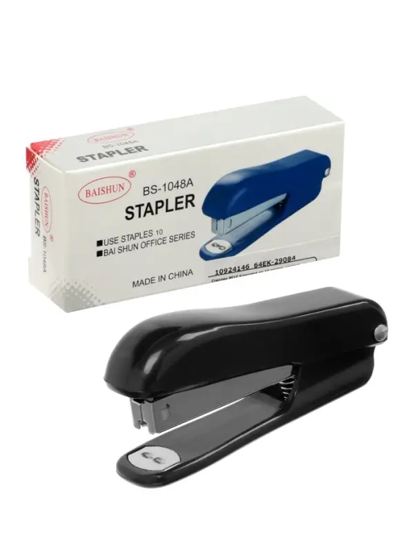 Степлер №10 Классика до 10 листов, корпус ЧЕРНЫЙ