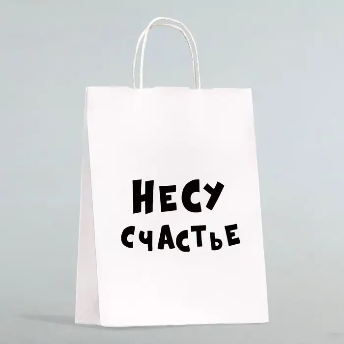 Пакет подарочный &laquo;Несу счастье &raquo;, 24&times;14&times;28 см