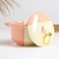 Бульонница с крышкой "Псковская" 0,5л / 11,5х13см, персиковый поцелуй