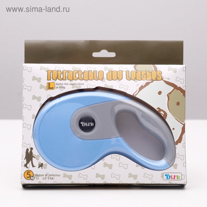 Рулетка DIIL, 5 м, до 40 кг, лента, прорезиненная ручка, голубая с серым