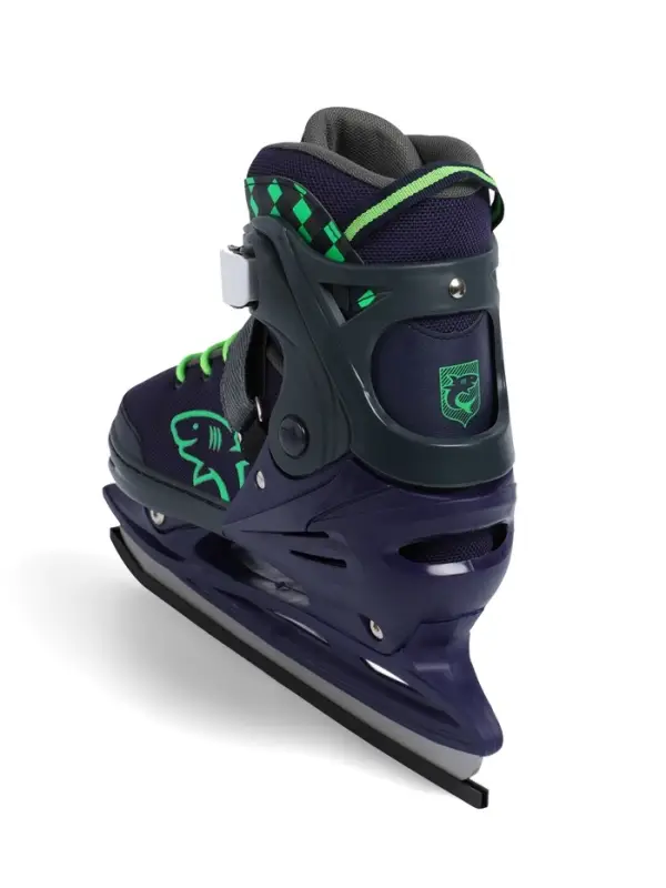 Коньки детские раздвижные BlackAqua, р. 31-34, для фитнеса, синие, зелёные