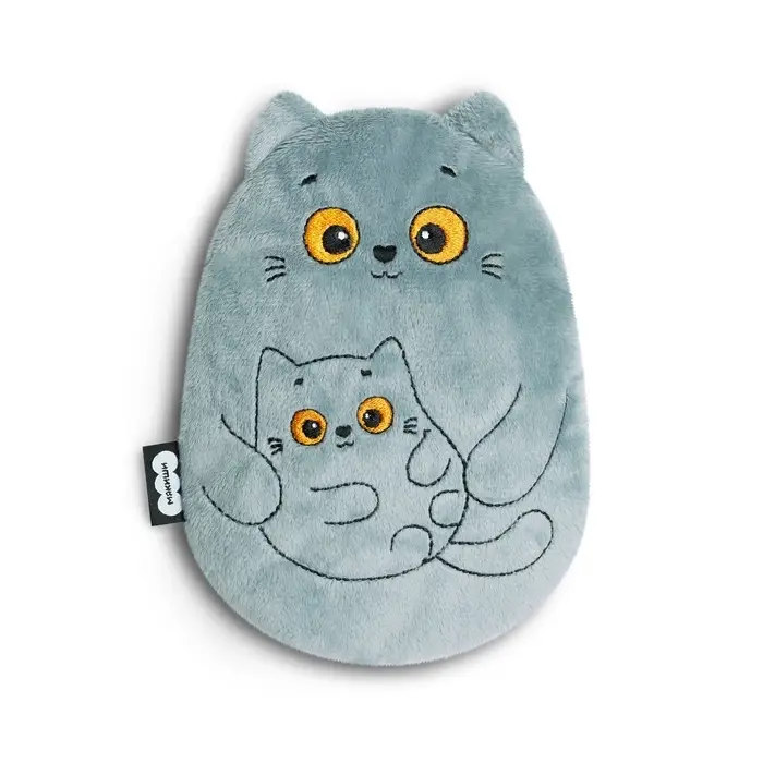 Развивающая игрушка-грелка "Кошка с котёнком", с вишневыми косточками, 17 см 917