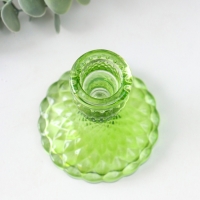 Подсвечник стекло на 1 свечу "Женева" d-2,2 см зелёный 10,5х7,7х7,7 см